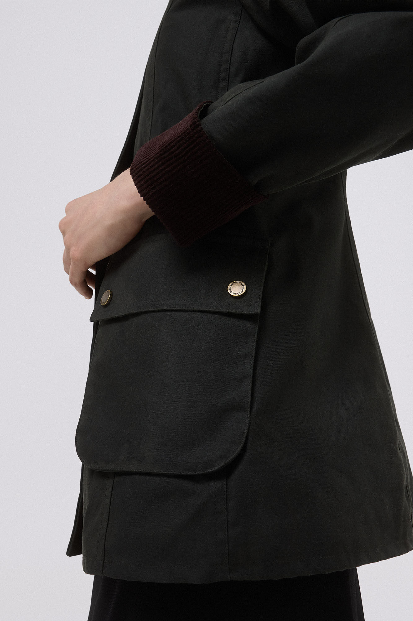 Pedro del Hierro Parka acolchada tejido encerado Marr&oacute;n