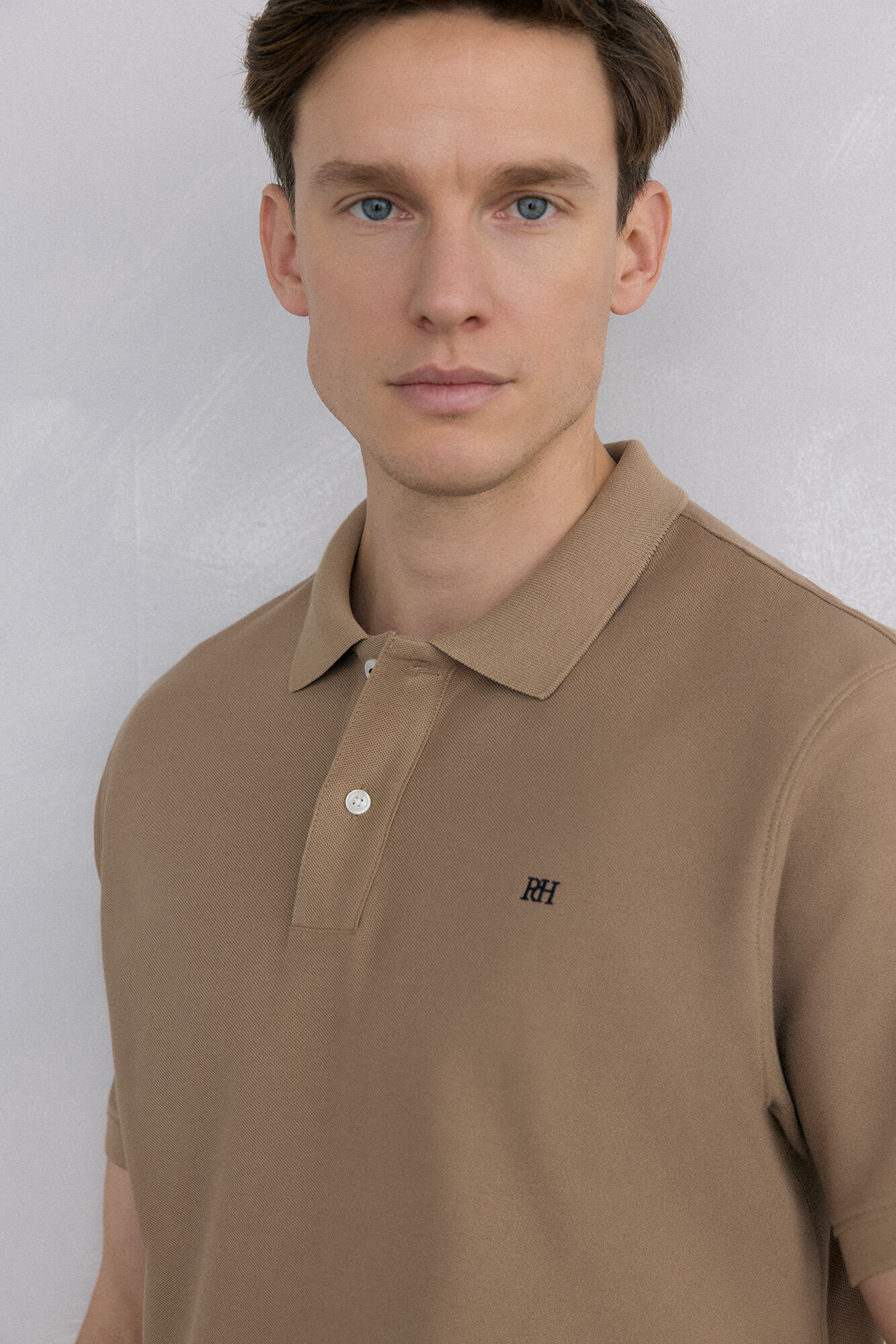 Pedro del Hierro Basic piqu&eacute; polo shirt Beige