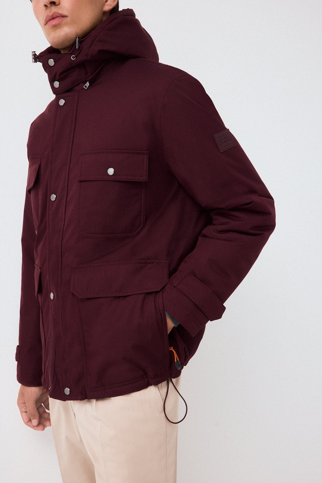 Pedro del Hierro Four-pocket field jacket Burgundy