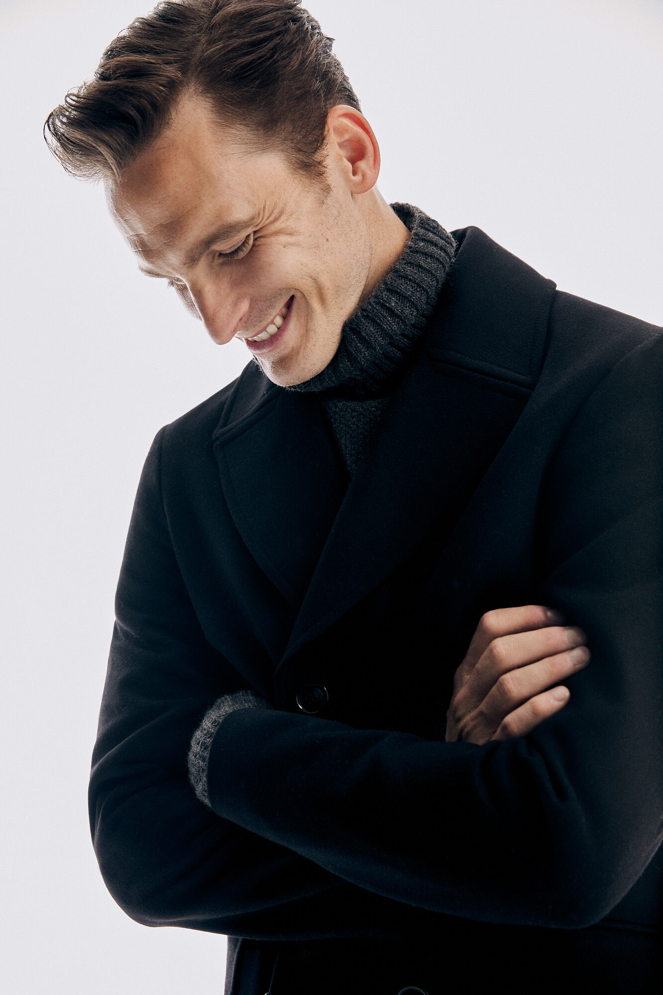 Pedro del Hierro Double-breasted coat Black