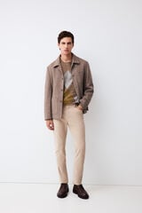 Pedro del Hierro Corduroy slim fit 5-pocket trousers Beige