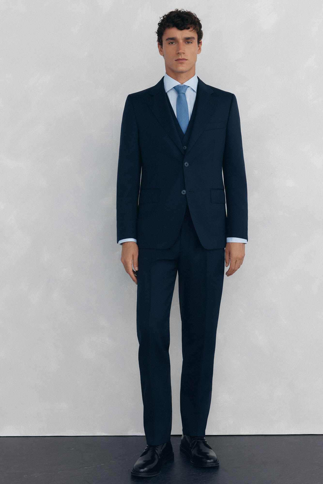 Pedro del Hierro Tailored fit blue back structured blazer Blue