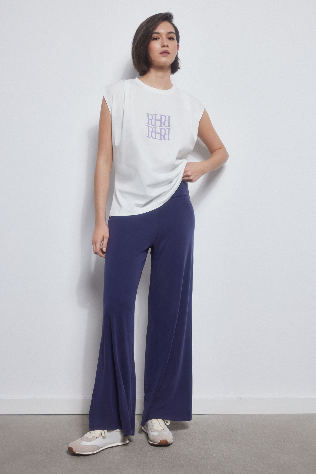 Pedro del Hierro Camiseta activewear pliegues logo Blanco
