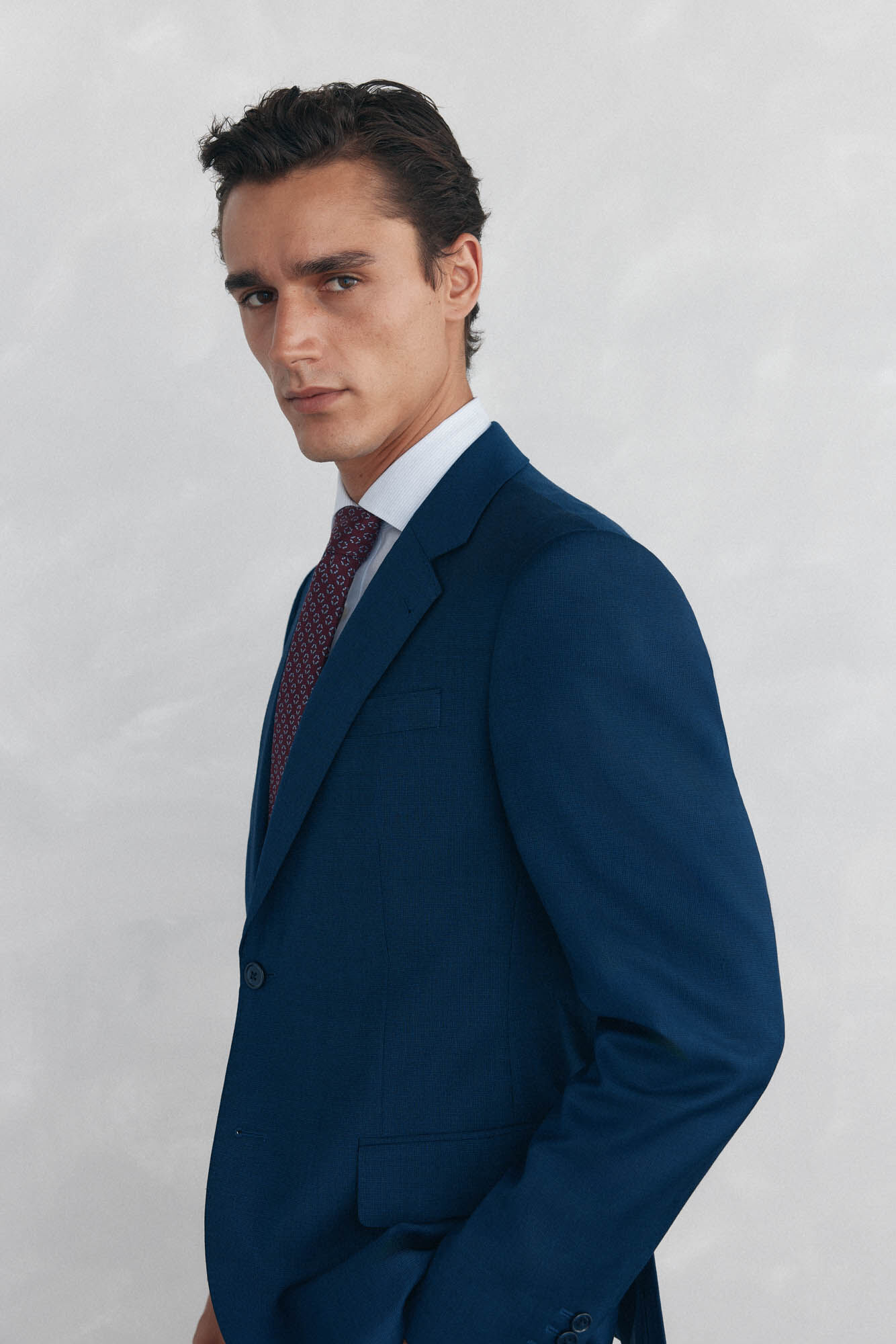 Pedro del Hierro Blazer estruturado azul slim fit bi-el&aacute;stico Azul