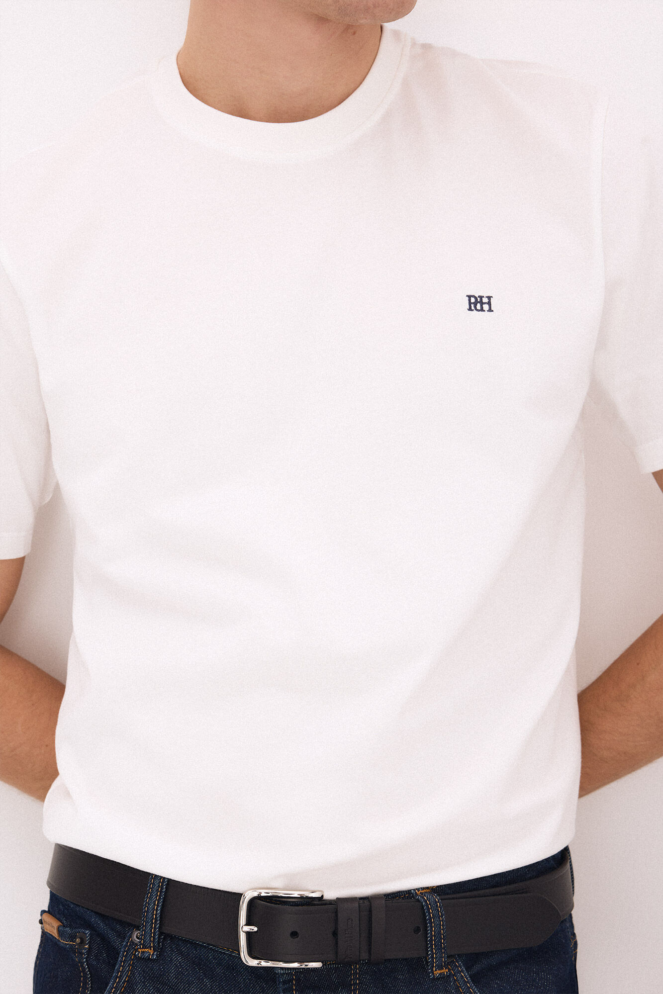 Pedro del Hierro Camiseta b&aacute;sica logo Blanco