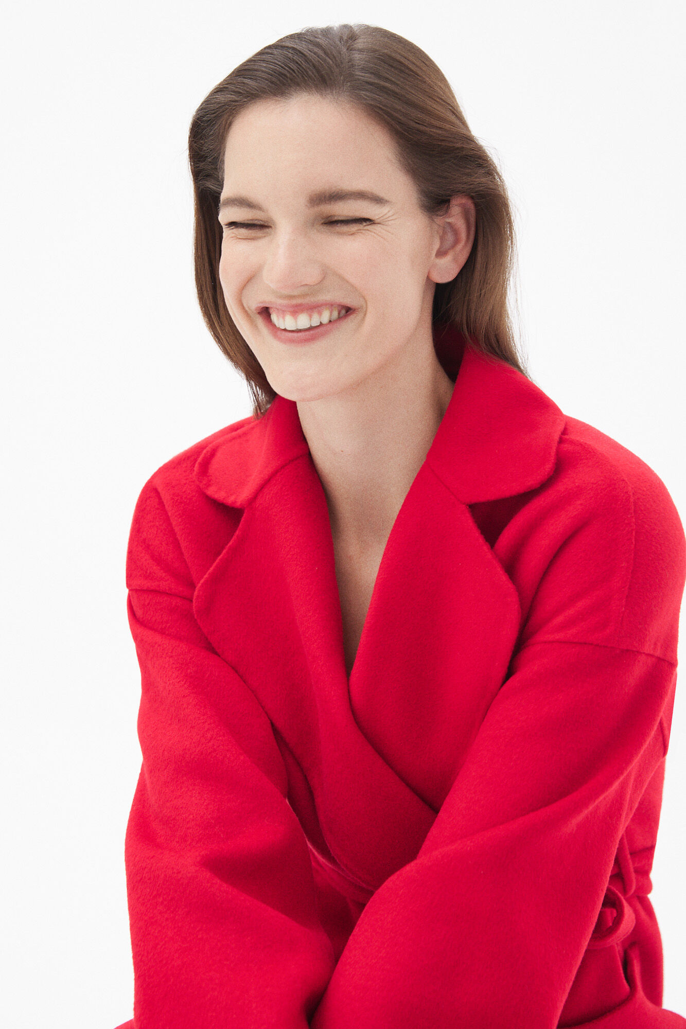 Pedro del Hierro Sobretudo comprido dupla face Vermelho