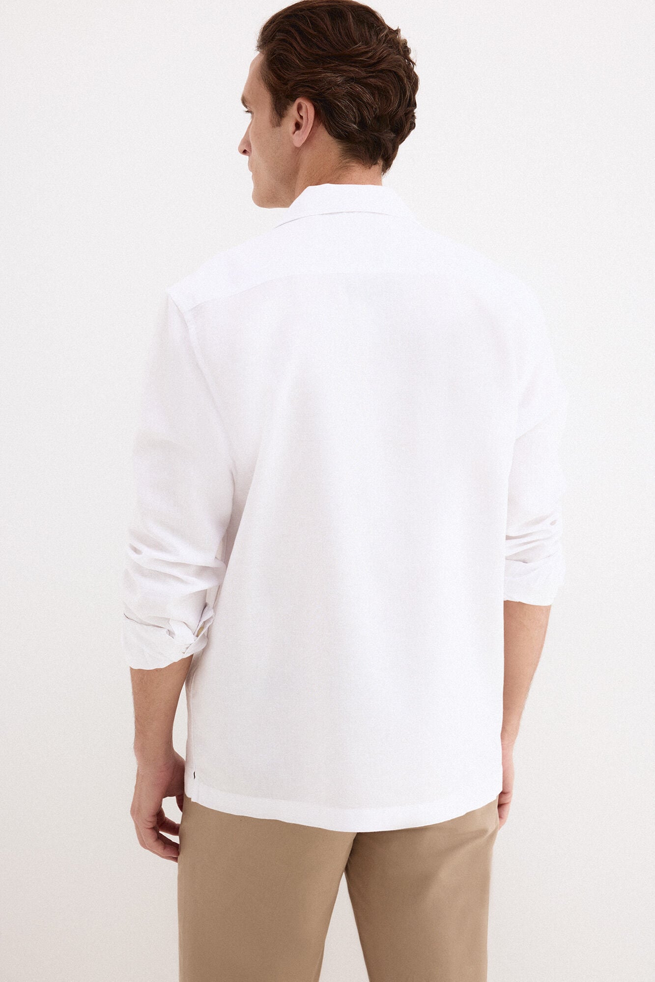 Pedro del Hierro Linen cotton long sleeve shirt White