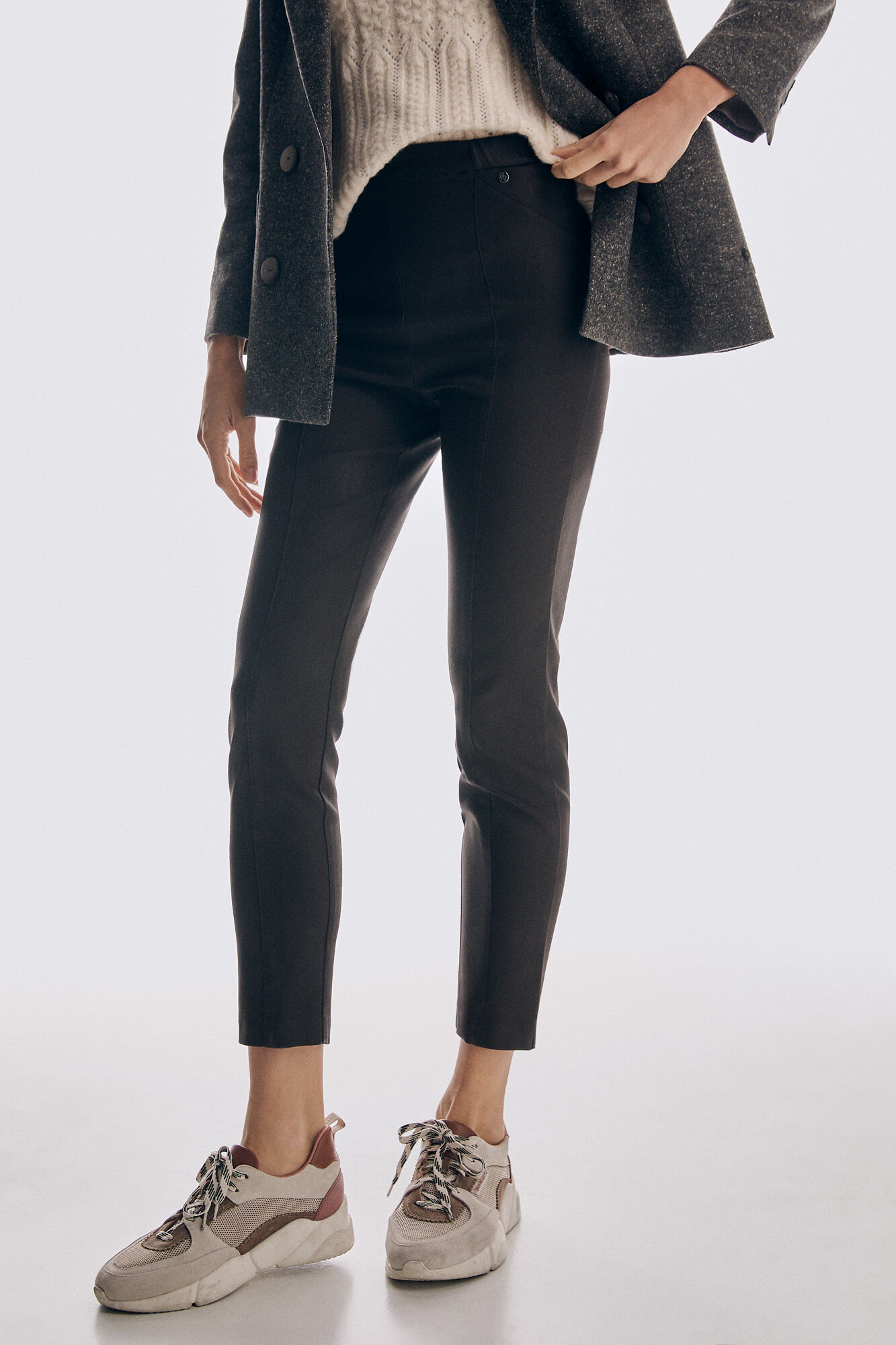 Pedro del Hierro TENCEL&reg;Lyocell faux leather leggings Brown