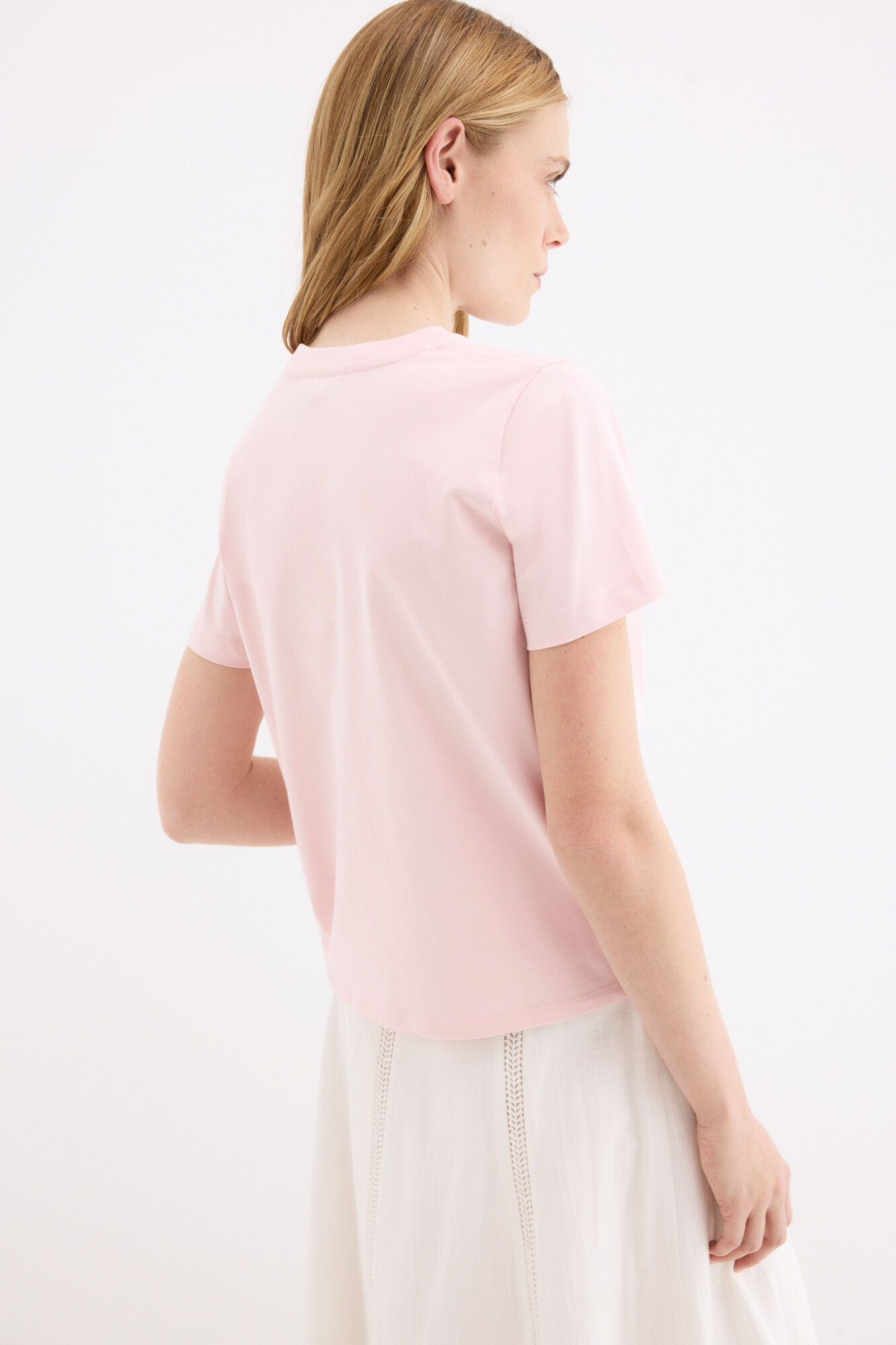 Pedro del Hierro Metallic logo short sleeve T-shirt Pink