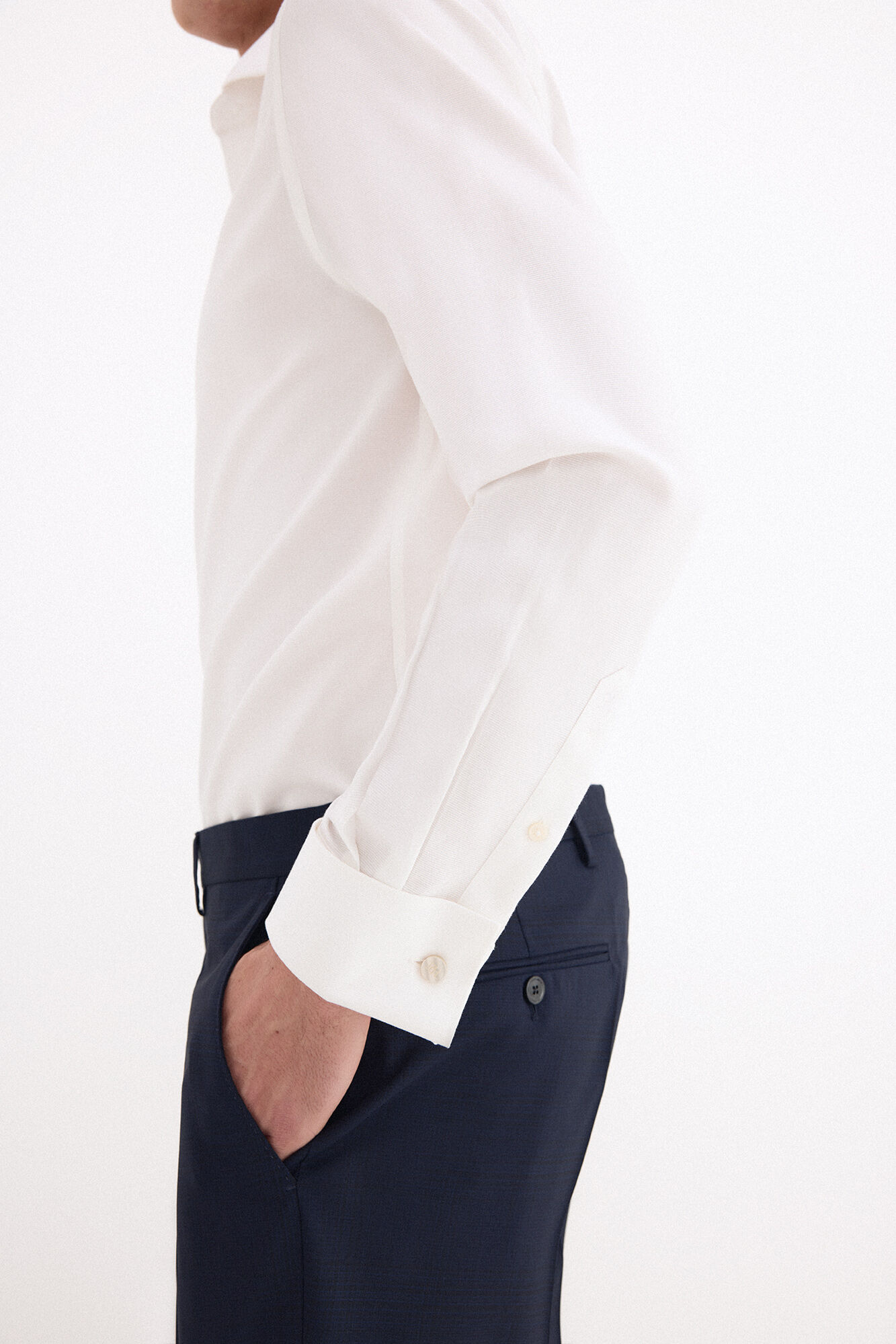 Pedro del Hierro Non-iron stain-resistant French cuff shirt White