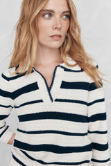 Pedro del Hierro Structured striped shirt jersey-knit top Blue
