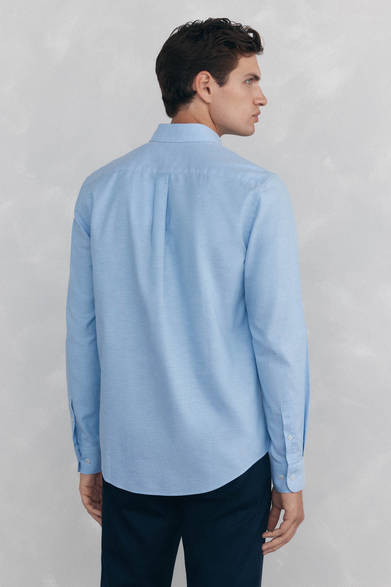 Pedro del Hierro Plain non-iron Oxford shirt Blue