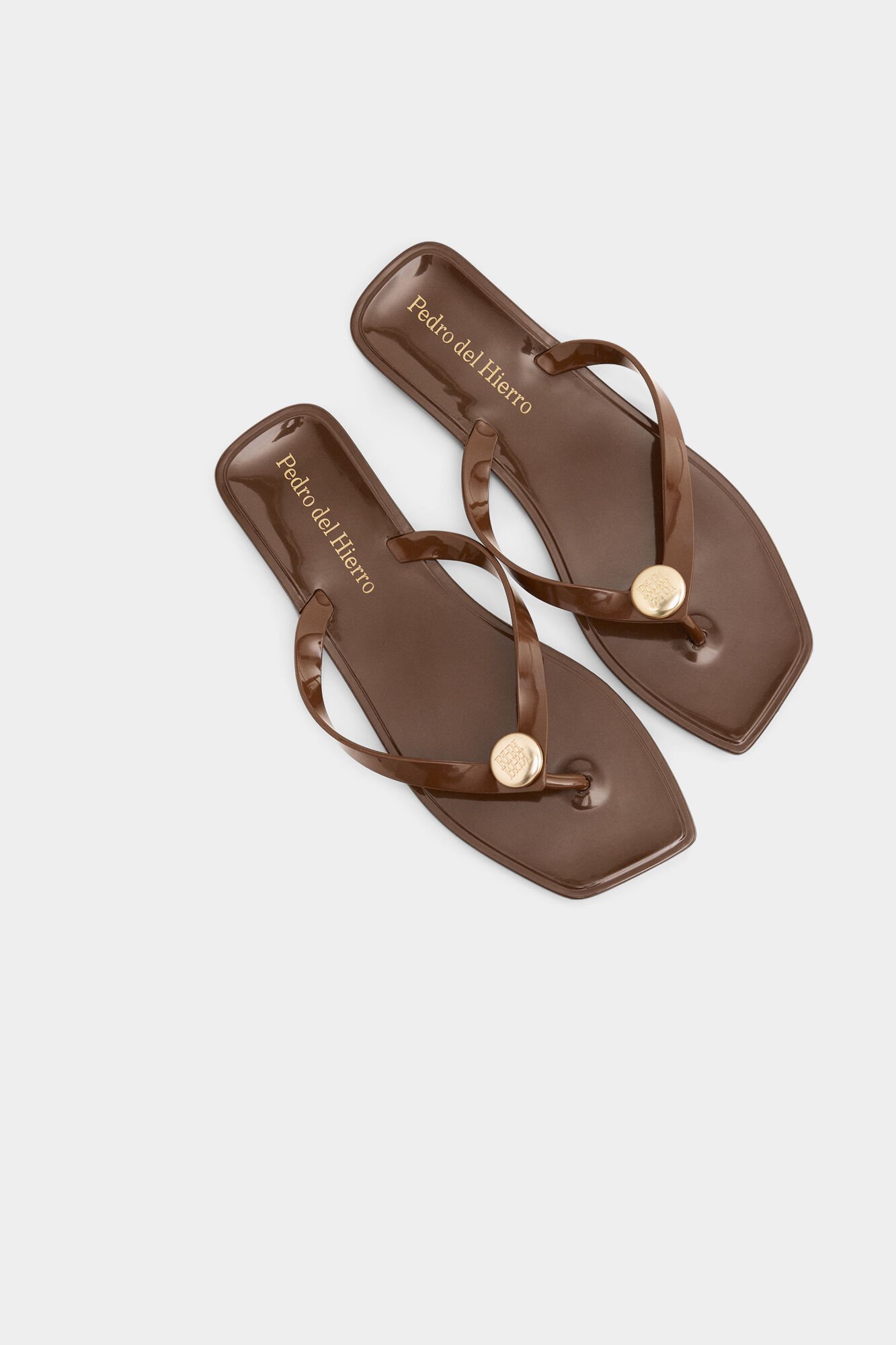 Pedro del Hierro Logo flip flop Brown