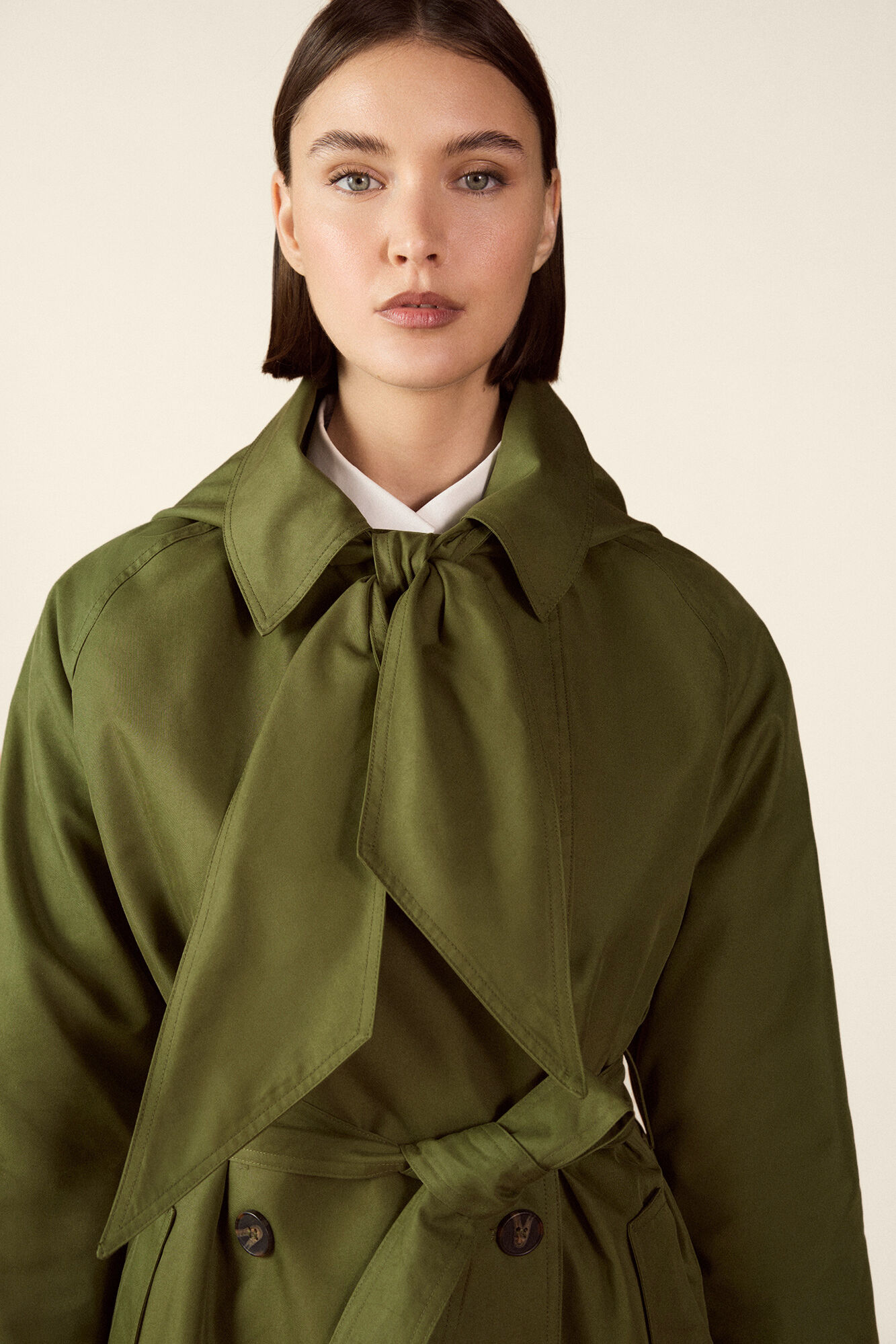TFP by Tamara Falc&oacute; Long hooded trench coat Green