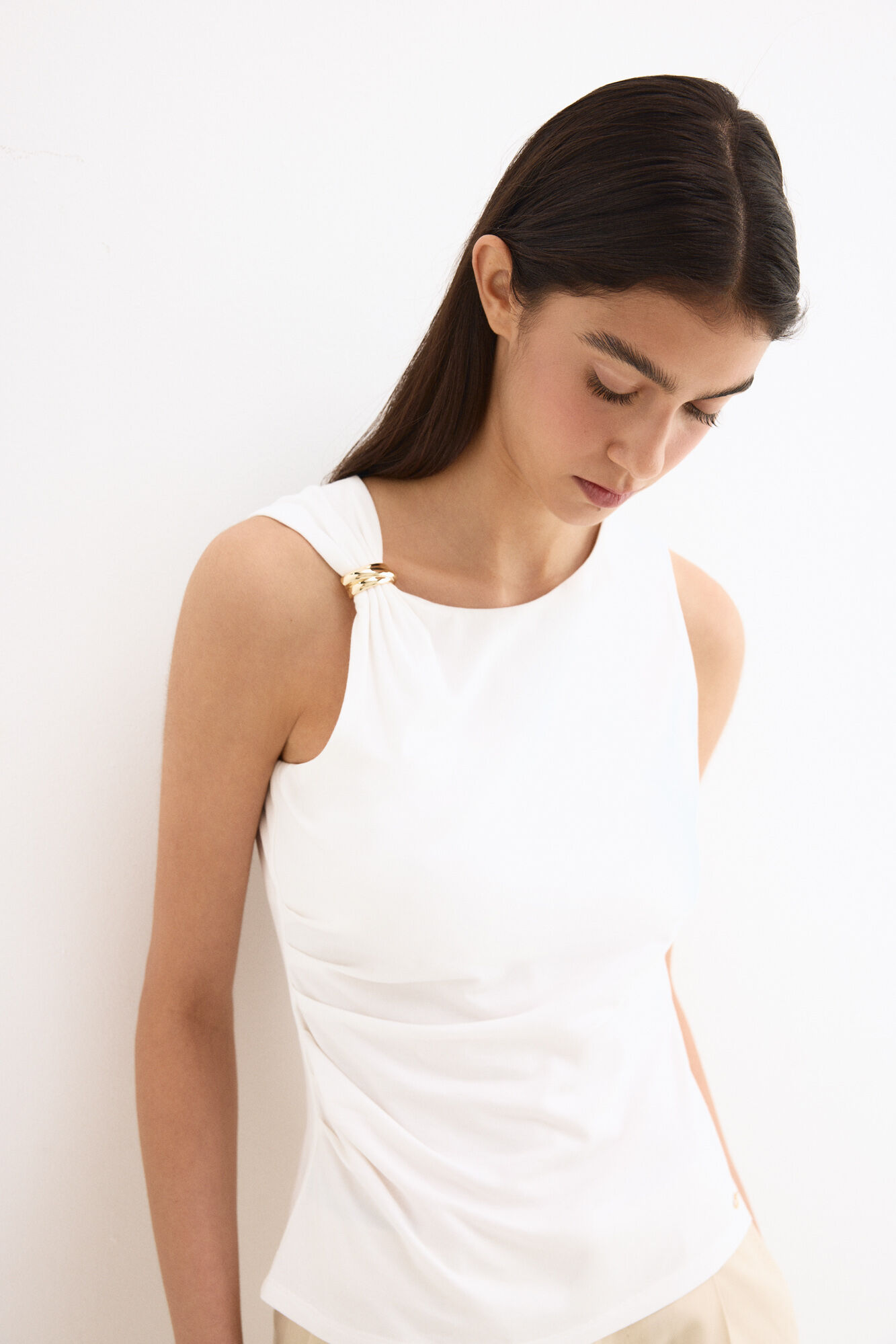 Pedro del Hierro T-shirt sem mangas com detalhe no ombro