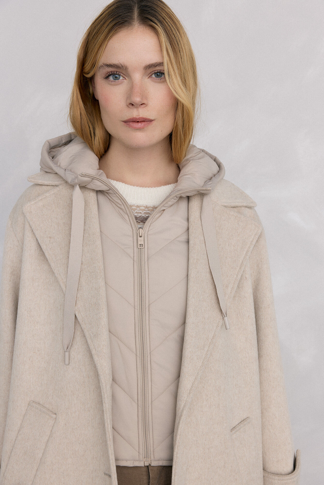 Pedro del Hierro Coat and inner gilet Beige