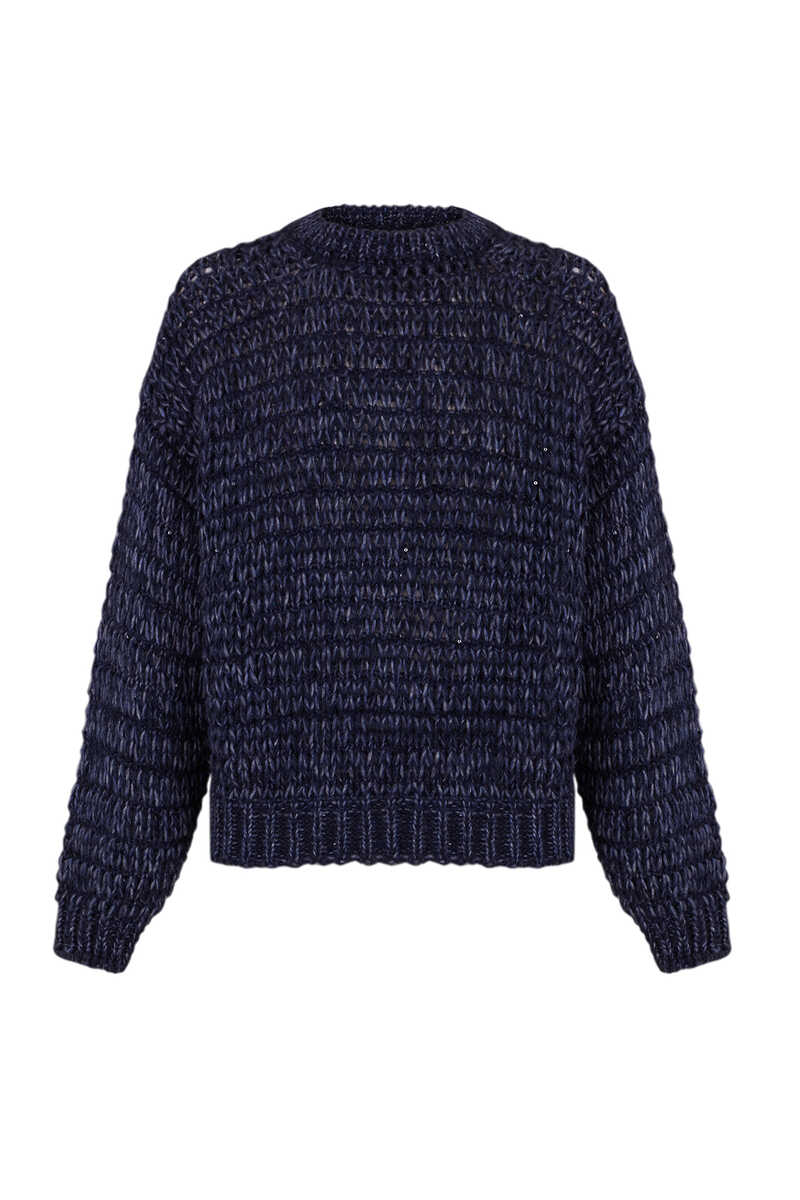 Pedro del Hierro Patterned jumper with sequins Blue