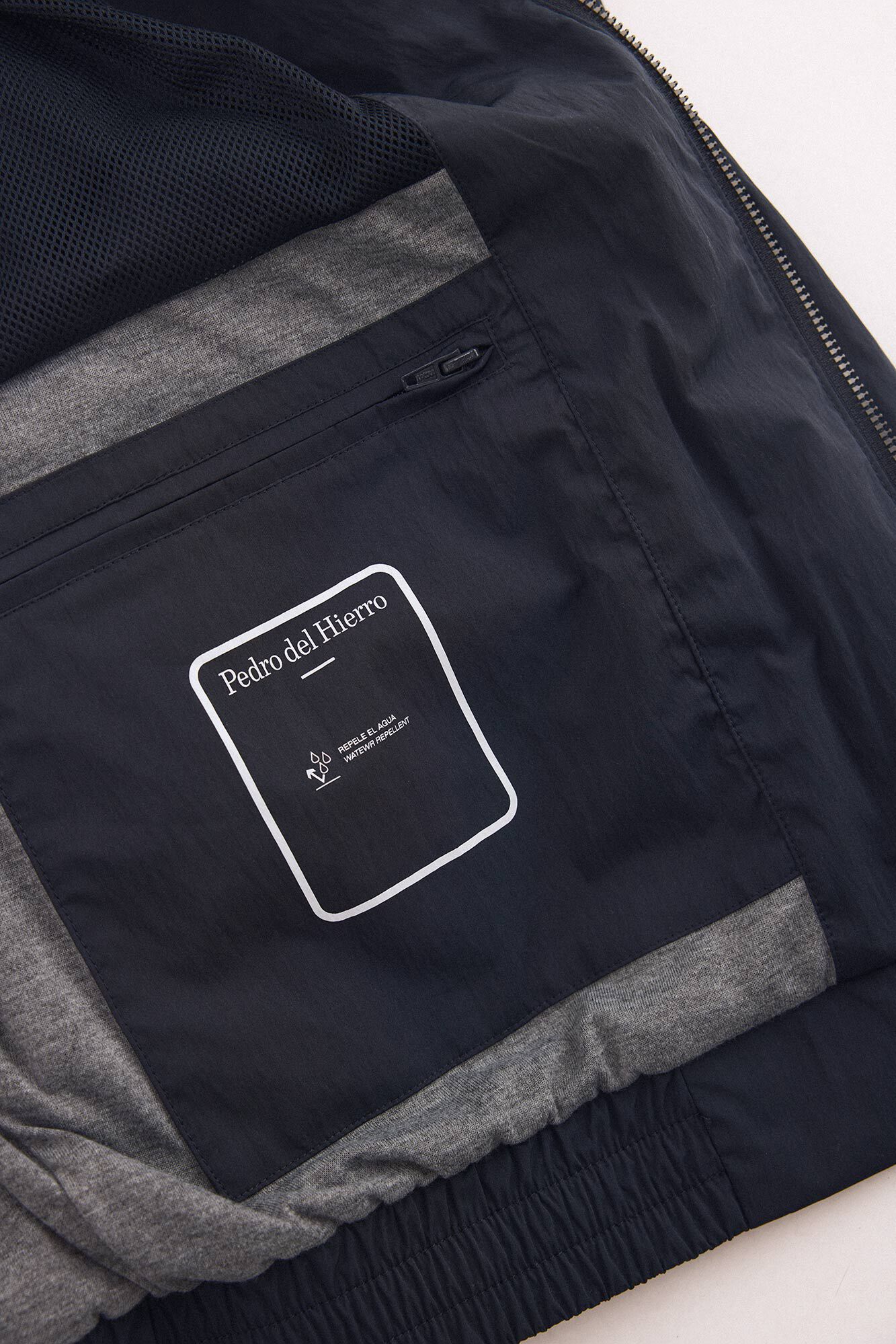 Pedro del Hierro Lightweight contrast neck jacket Blue