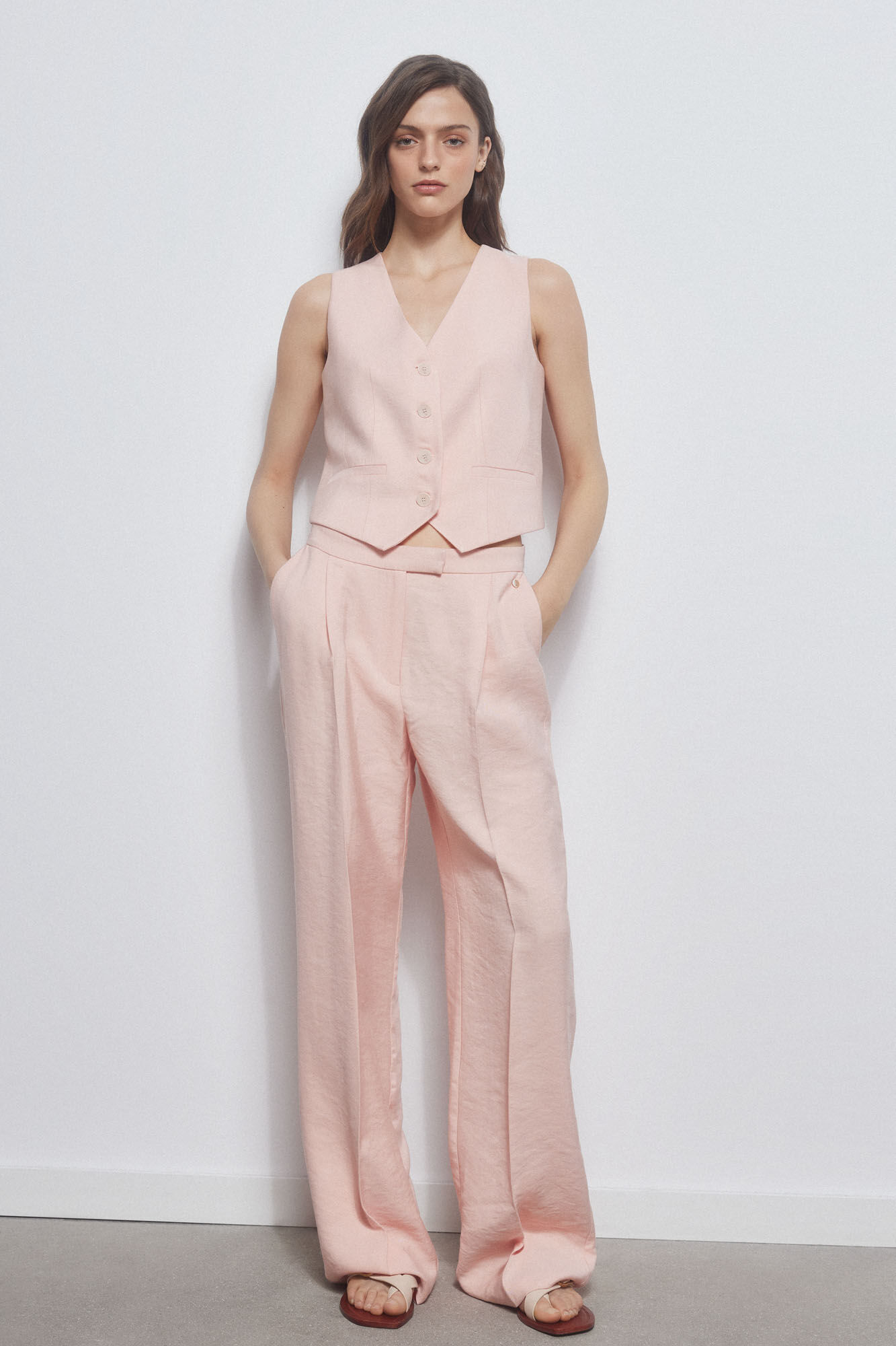 Pedro del Hierro Chaleco escote pico Rosa