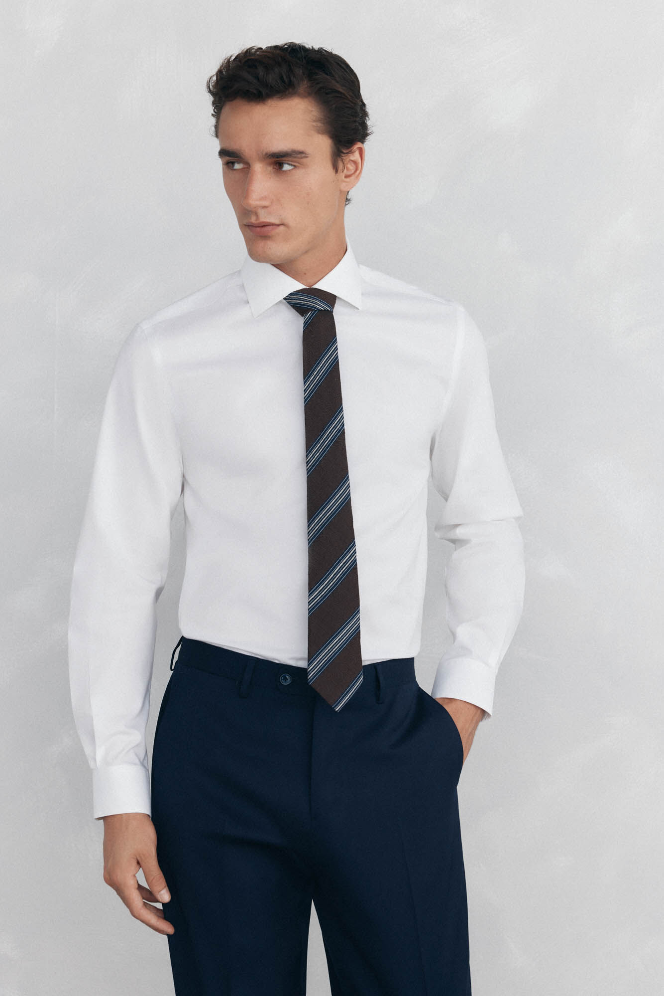 Pedro del Hierro Plain non iron + stain resistant dress shirt