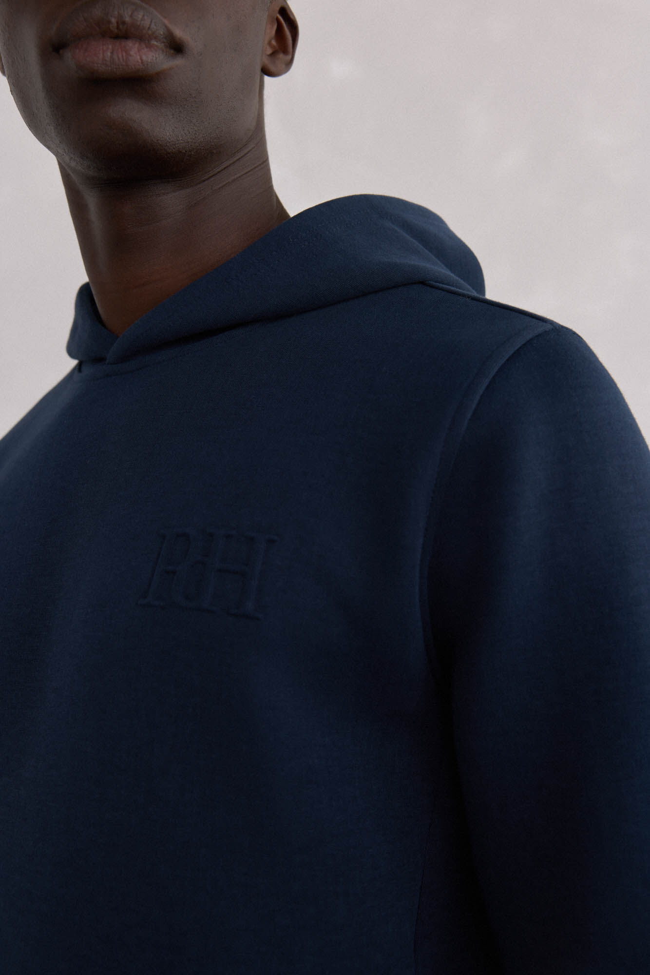 Pedro del Hierro Sudadera capucha logo bordado Azul