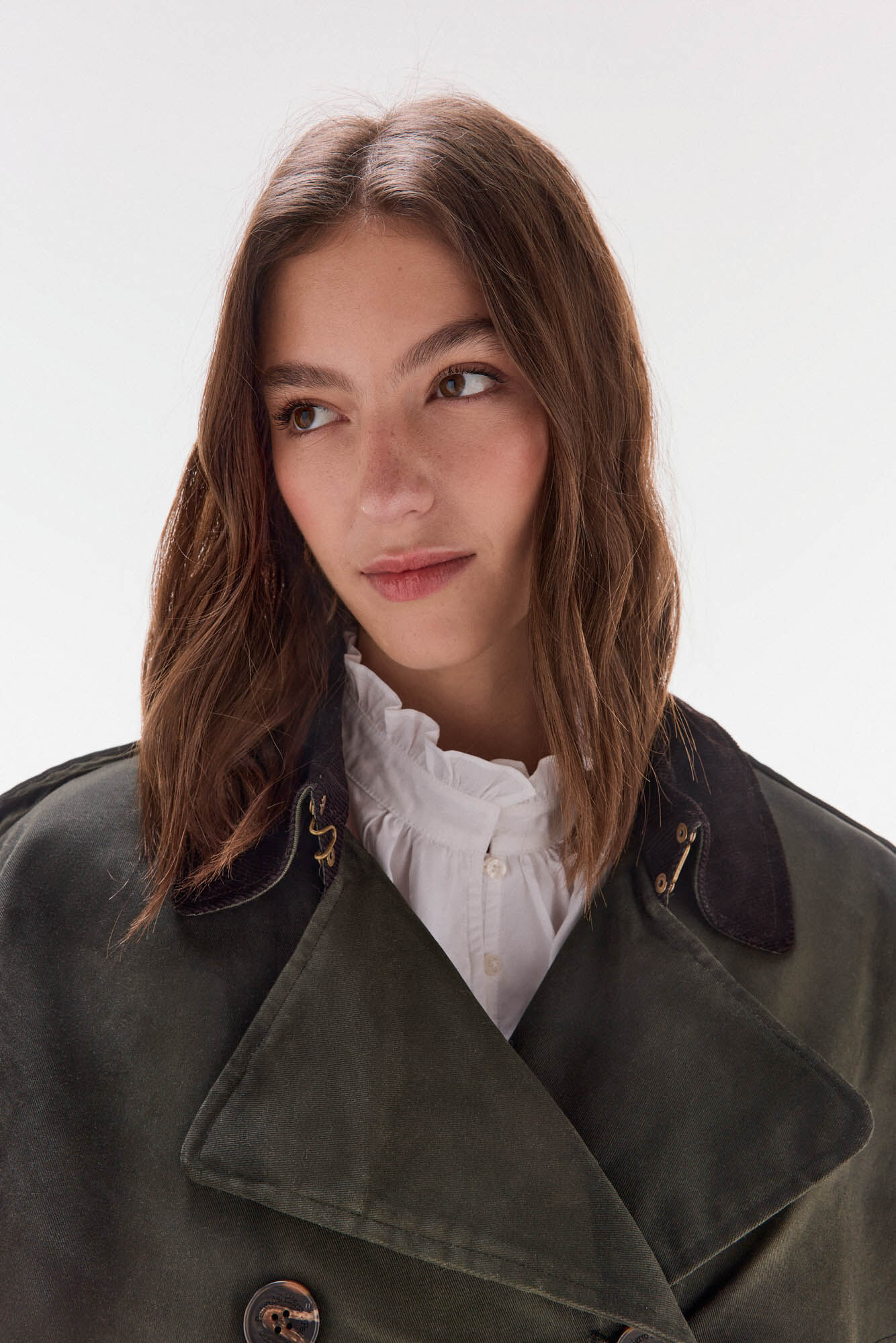 TFP by Tamara Falc&oacute; Long waxed trench coat Green