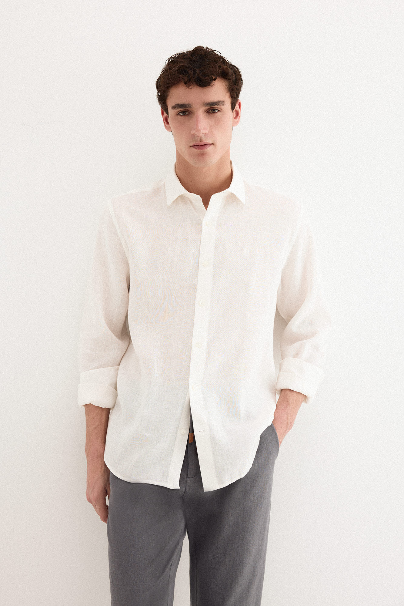 Pedro del Hierro Plain linen shirt