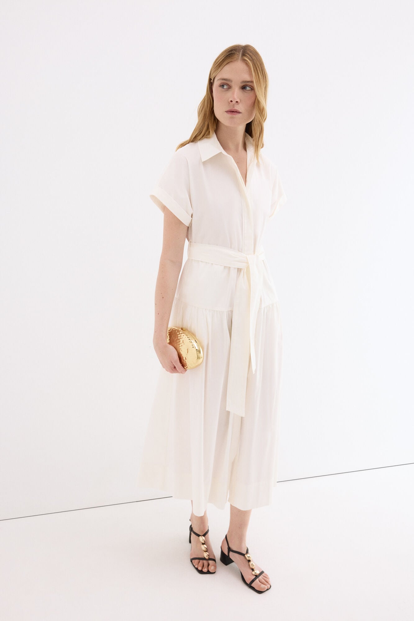 Pedro del Hierro Poplin shirt dress Ecru