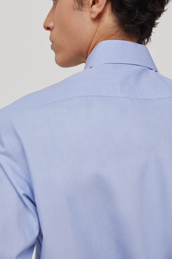 Pedro del Hierro Camisa de vestir fácil de engomar e antimanchas quadrados regular fit Azul
