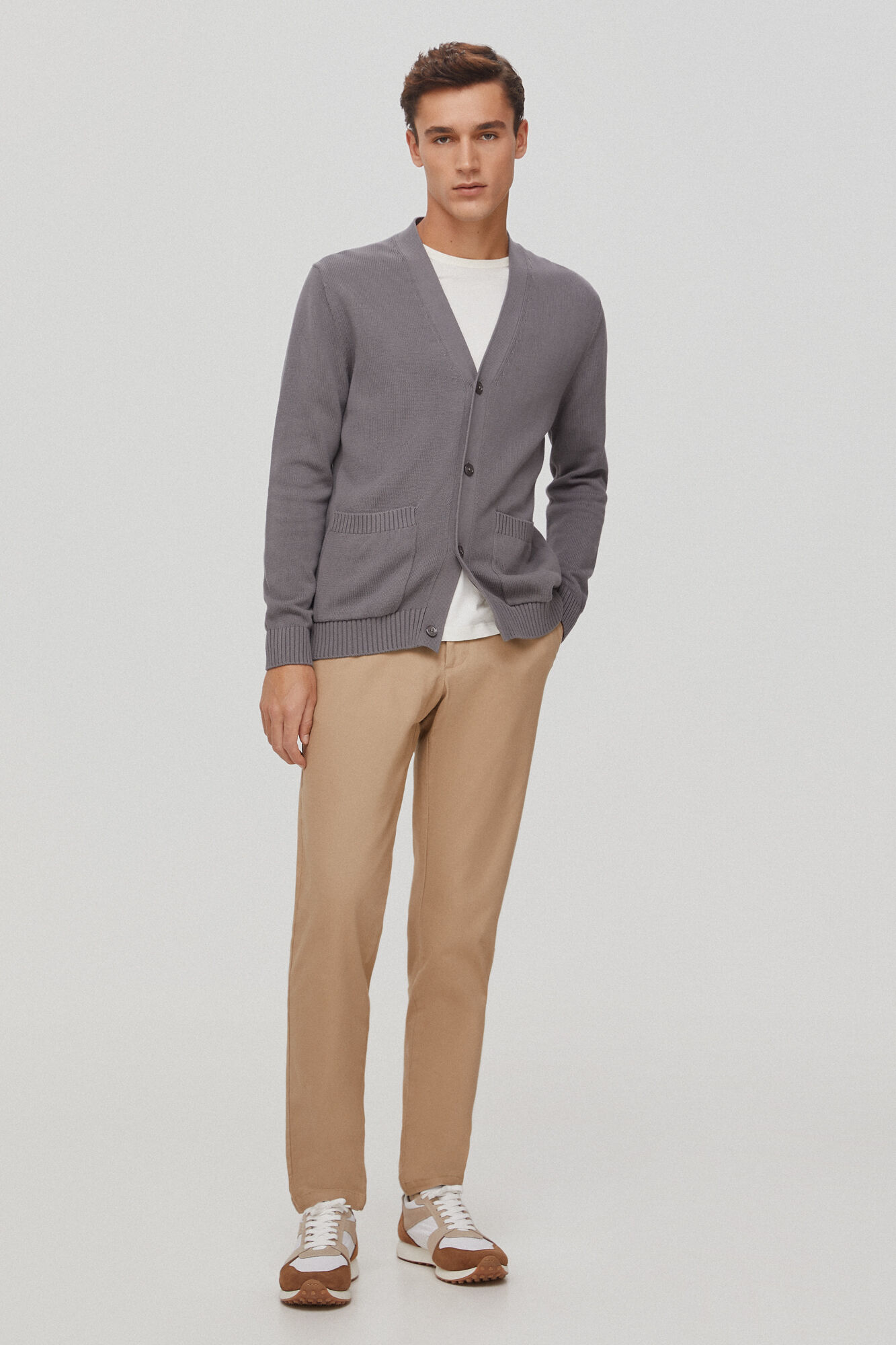 Pedro del Hierro C&aacute;rdigan punto algod&oacute;n Gris