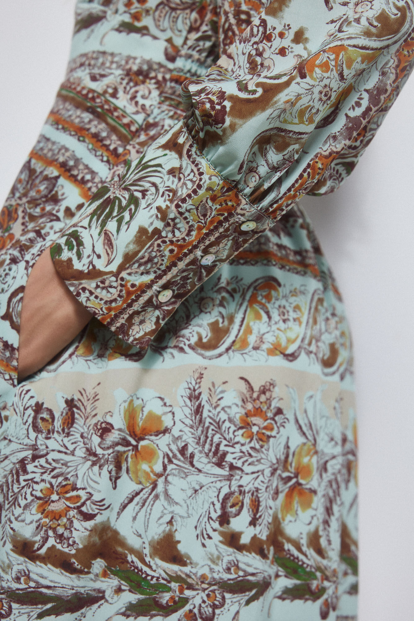 Pedro del Hierro Vestido estampado midi Azul