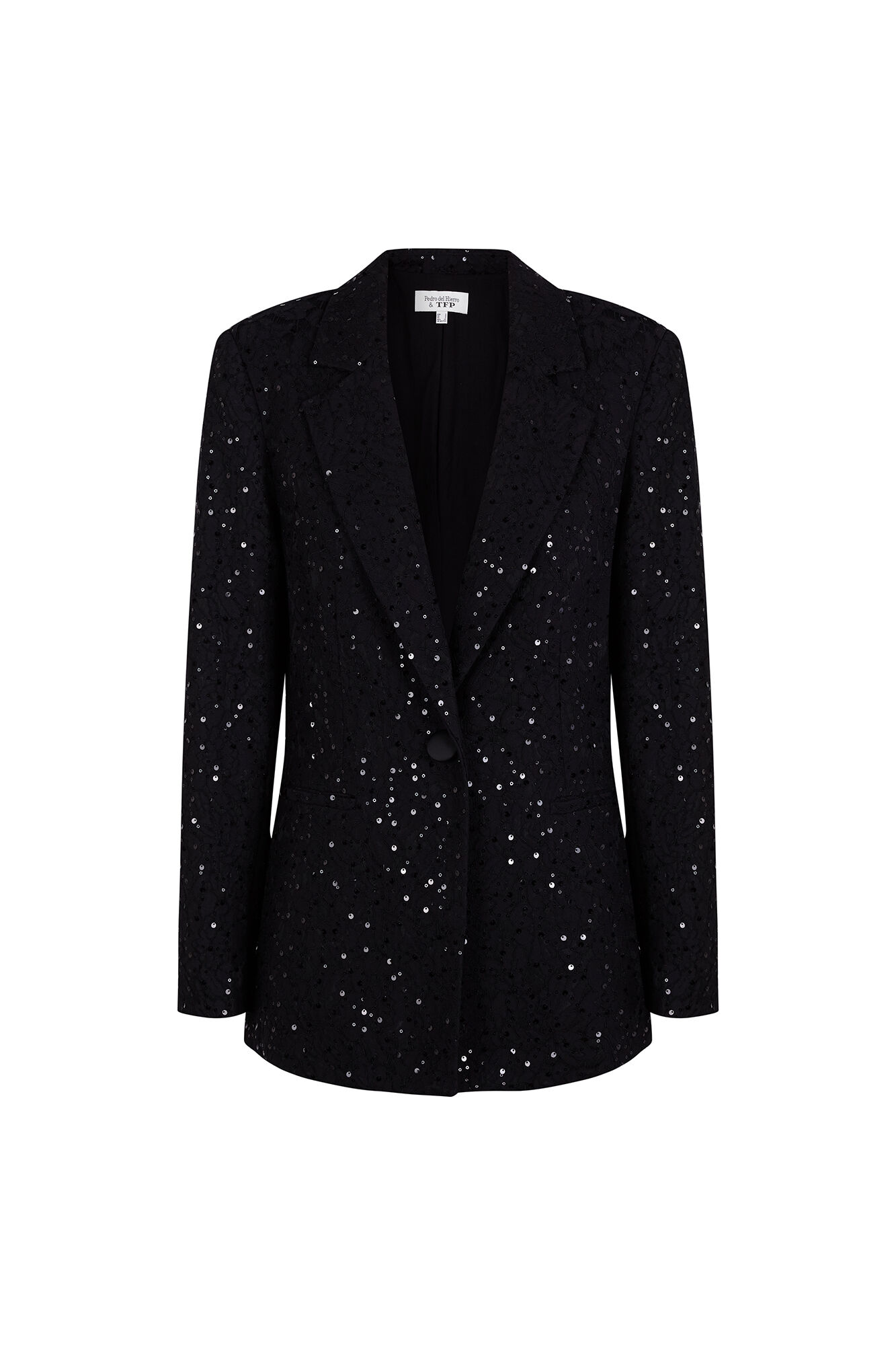 TFP by Tamara Falc&oacute; Sequin fitted blazer Black