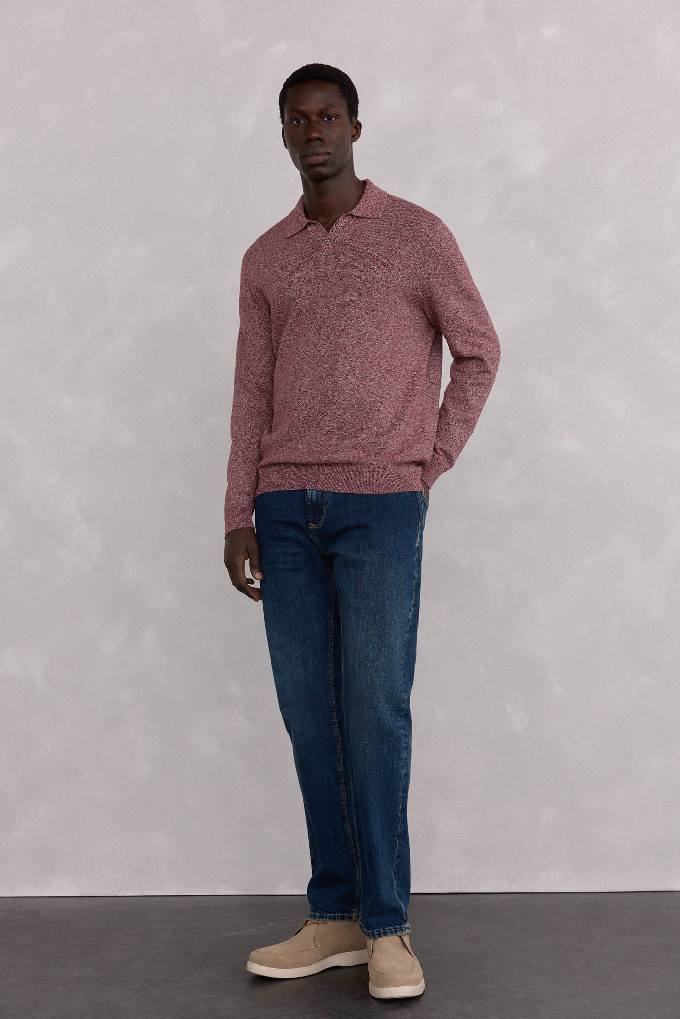 Pedro del Hierro plain twisted polo necklace Burgundy