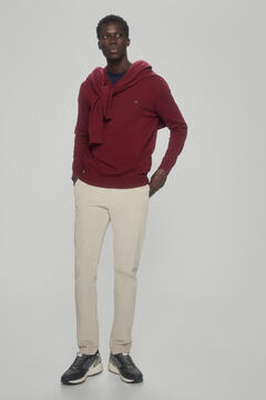 Pedro del Hierro Wool/cashmere V-neck jumper Burgundy
