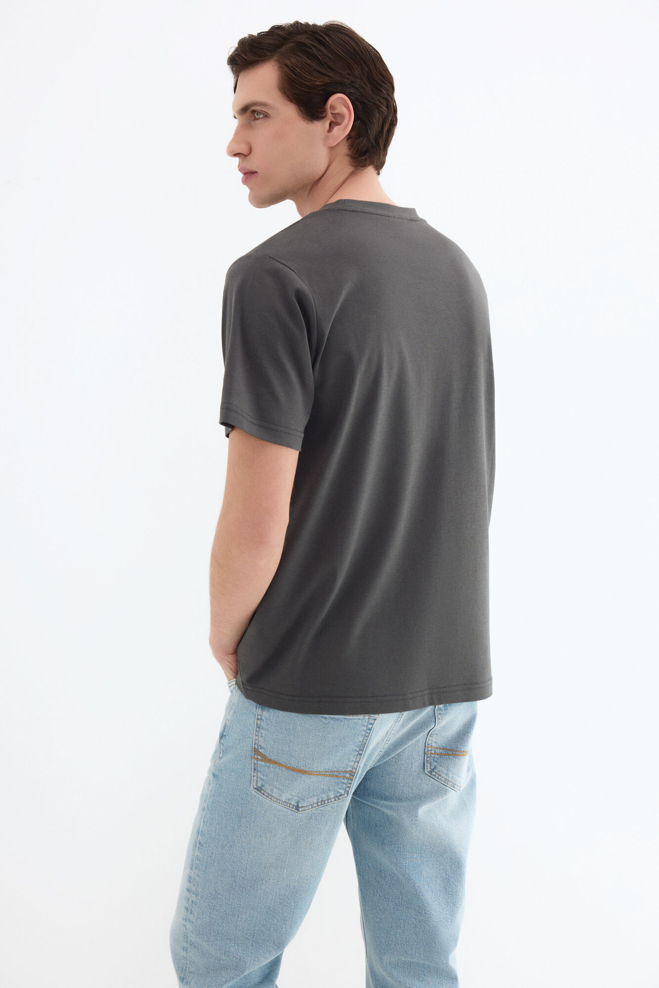 Pedro del Hierro Mercerized T-shirt Grey