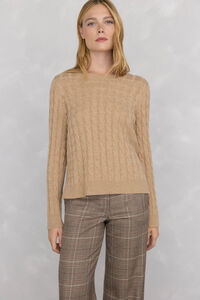 Pedro del Hierro Merino wool cross-knit knit sweater
