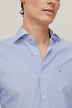 Pedro del Hierro Camisa vestir raya fina non iron + antimanchas Azul