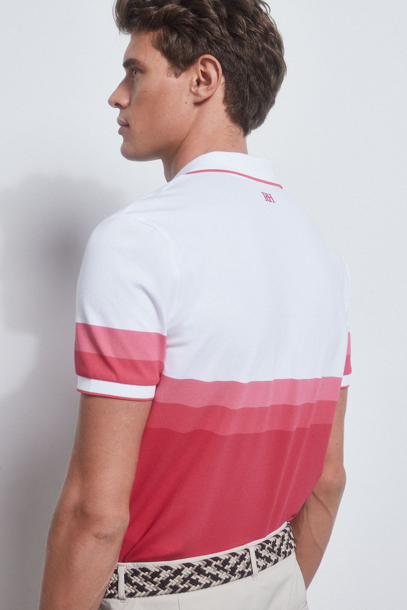 Pedro del Hierro Polo rayas t&eacute;cnico GOLF Coral