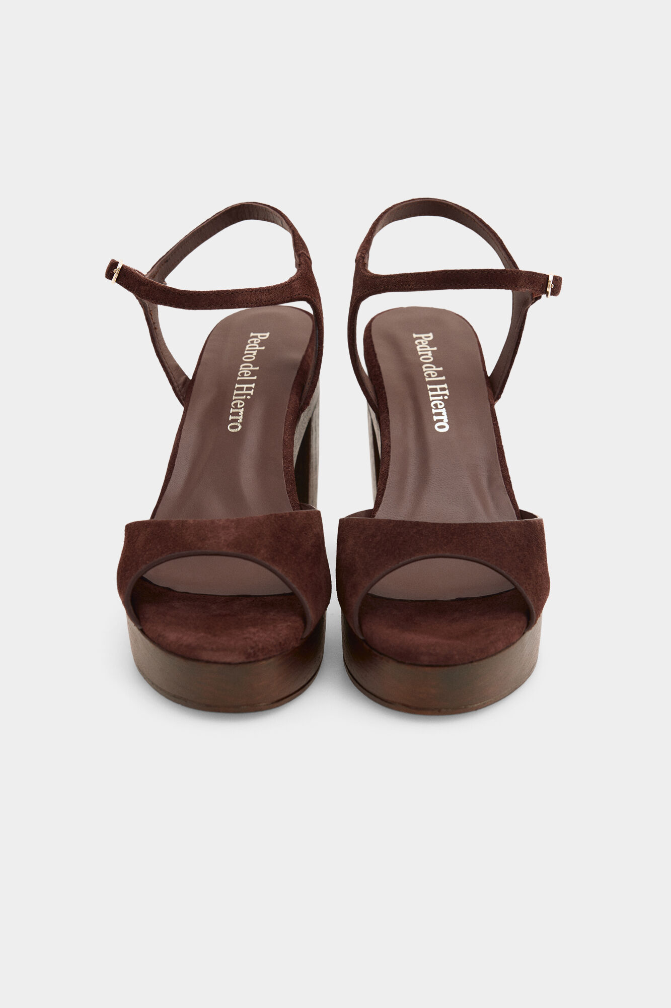 Pedro del Hierro Suede platform sandal Brown