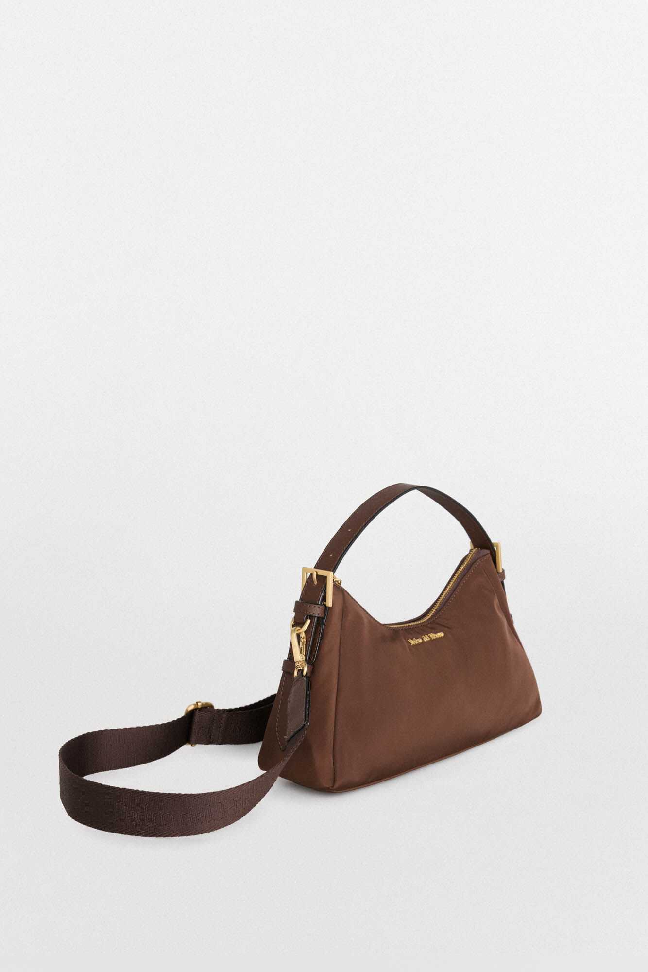 Pedro del Hierro Nylon shoulder bag with buckles
