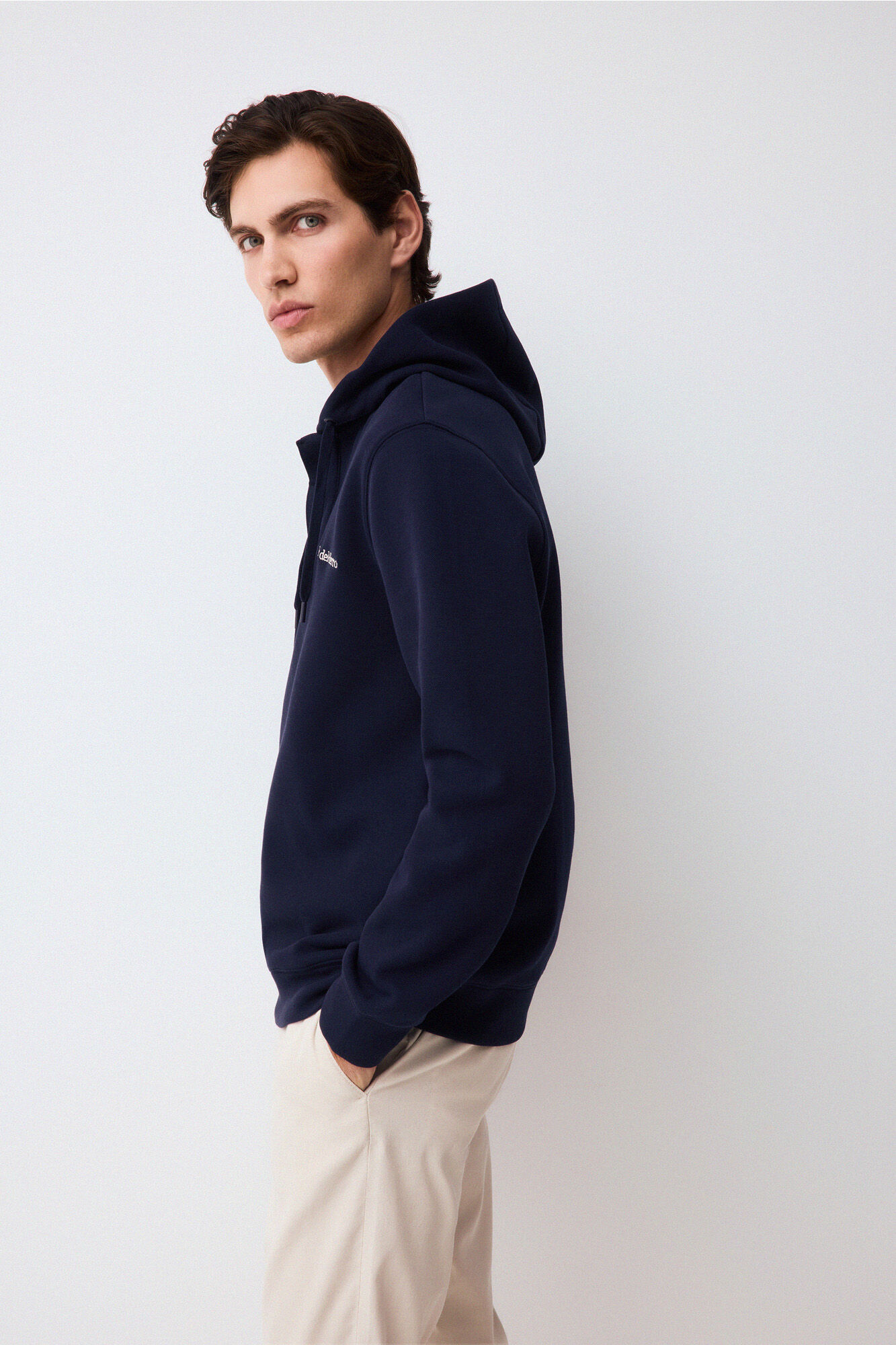 Pedro del Hierro Hooded logo sweatshirt Blue