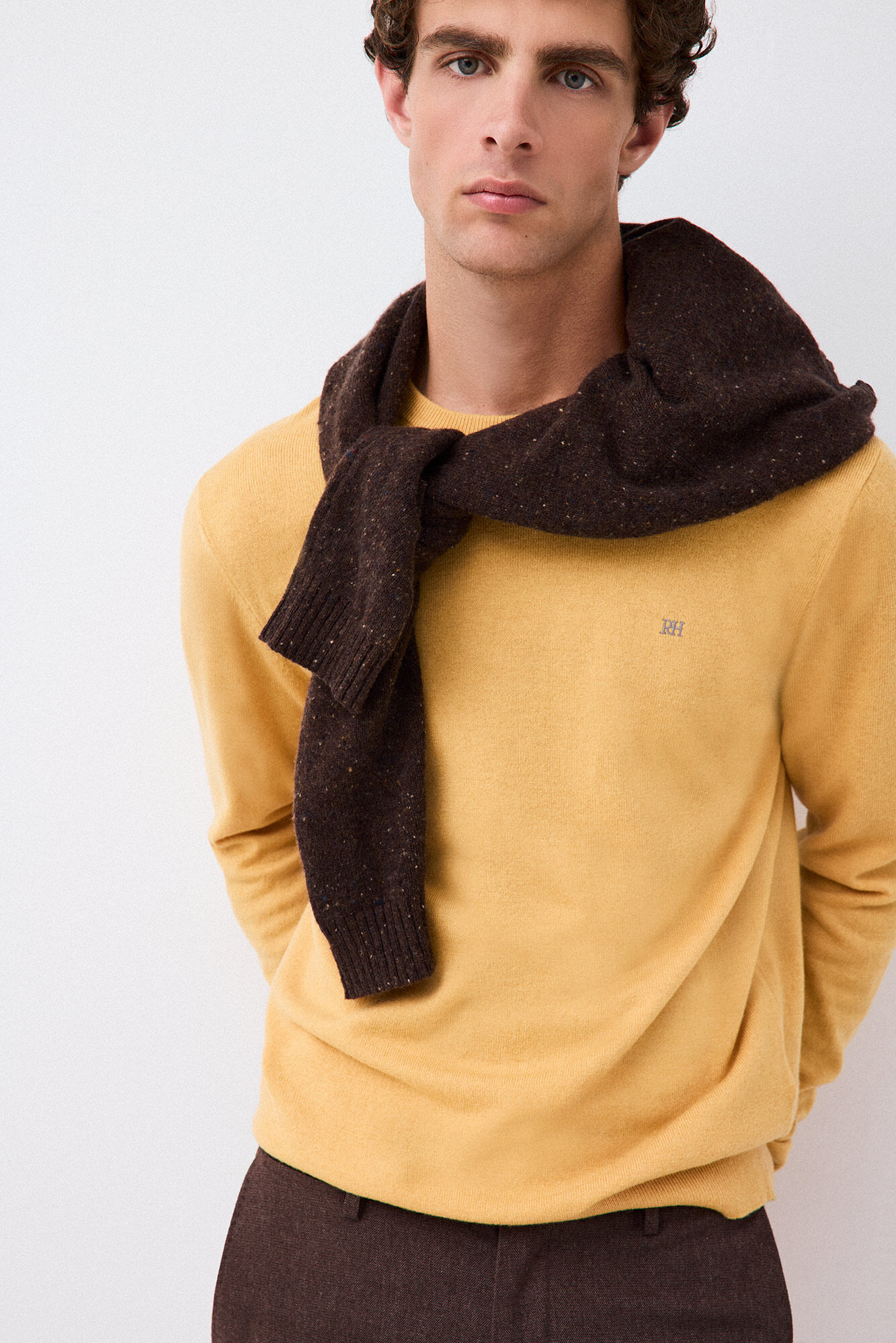 Pedro del Hierro Cashmere merino wool premium jumper Yellow