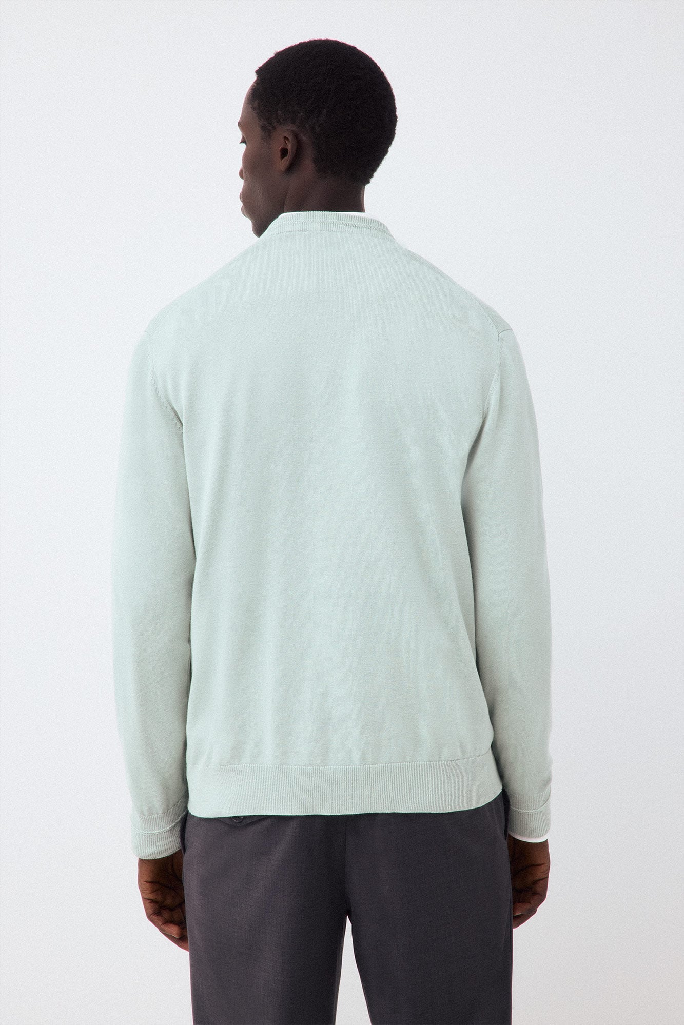 Pedro del Hierro Premium cotton fine knit V-neck jumper Blue