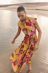 Pedro del Hierro Printed sleeveless shirt dress Yellow