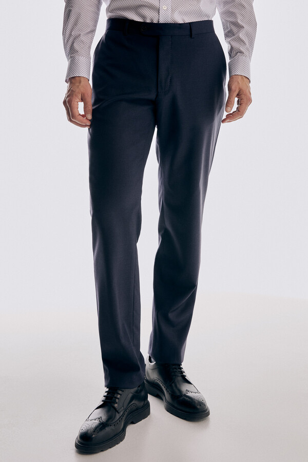 Pedro del Hierro Tailored fit blue trousers Blue