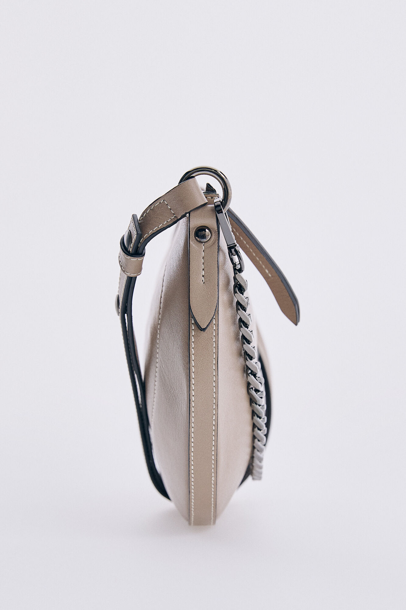 Pedro del Hierro Bolso baguette de piel Gris