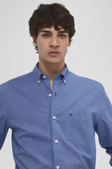 Pedro del Hierro Non iron + anti-stain smooth shirt Blue