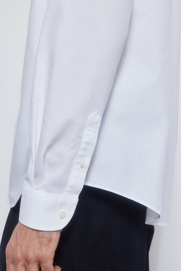 Pedro del Hierro camisa lisa fácil de engomar + anti-odor slim fit Branco