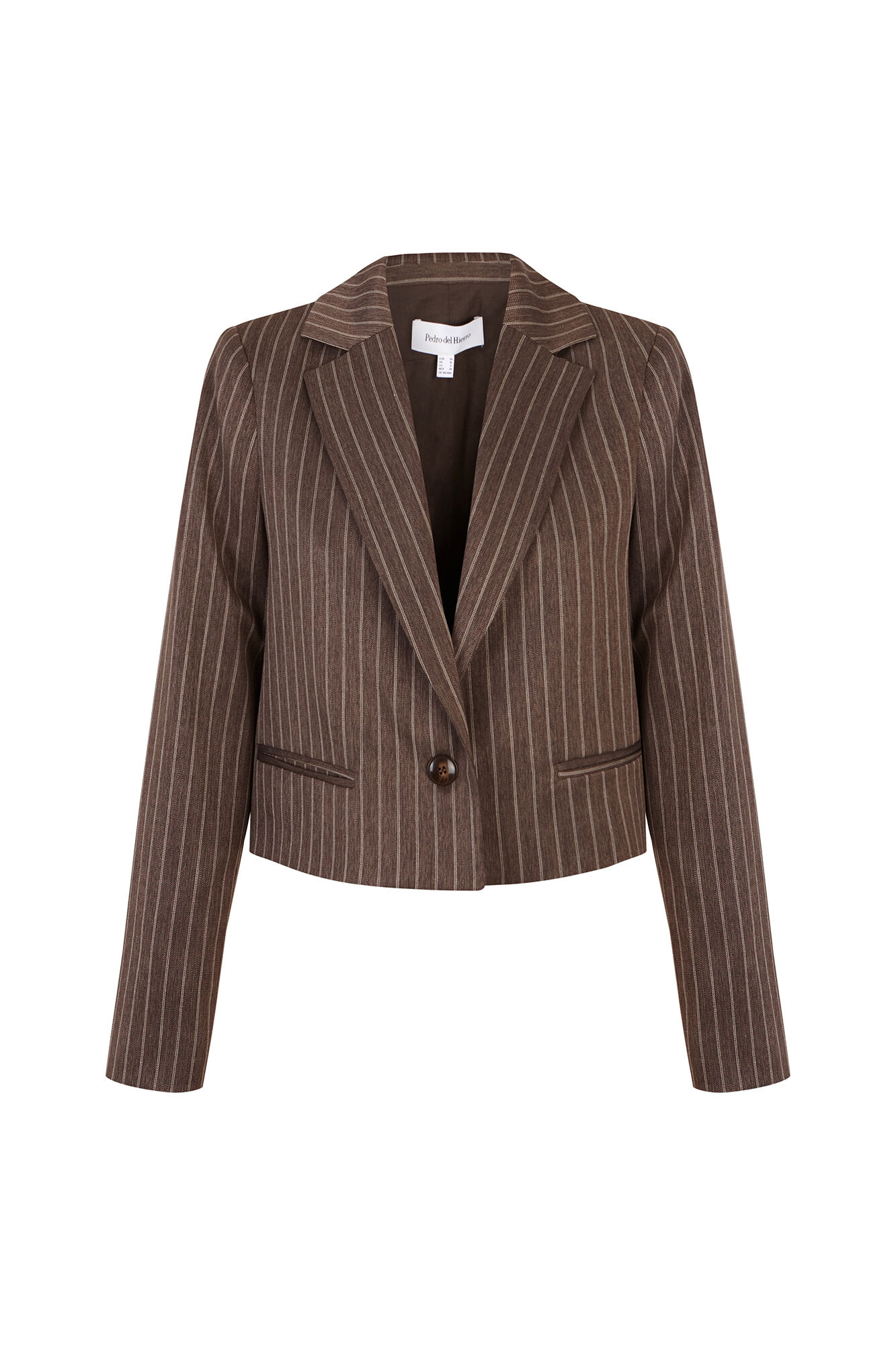 Pedro del Hierro Blazer de rayas Marr&oacute;n