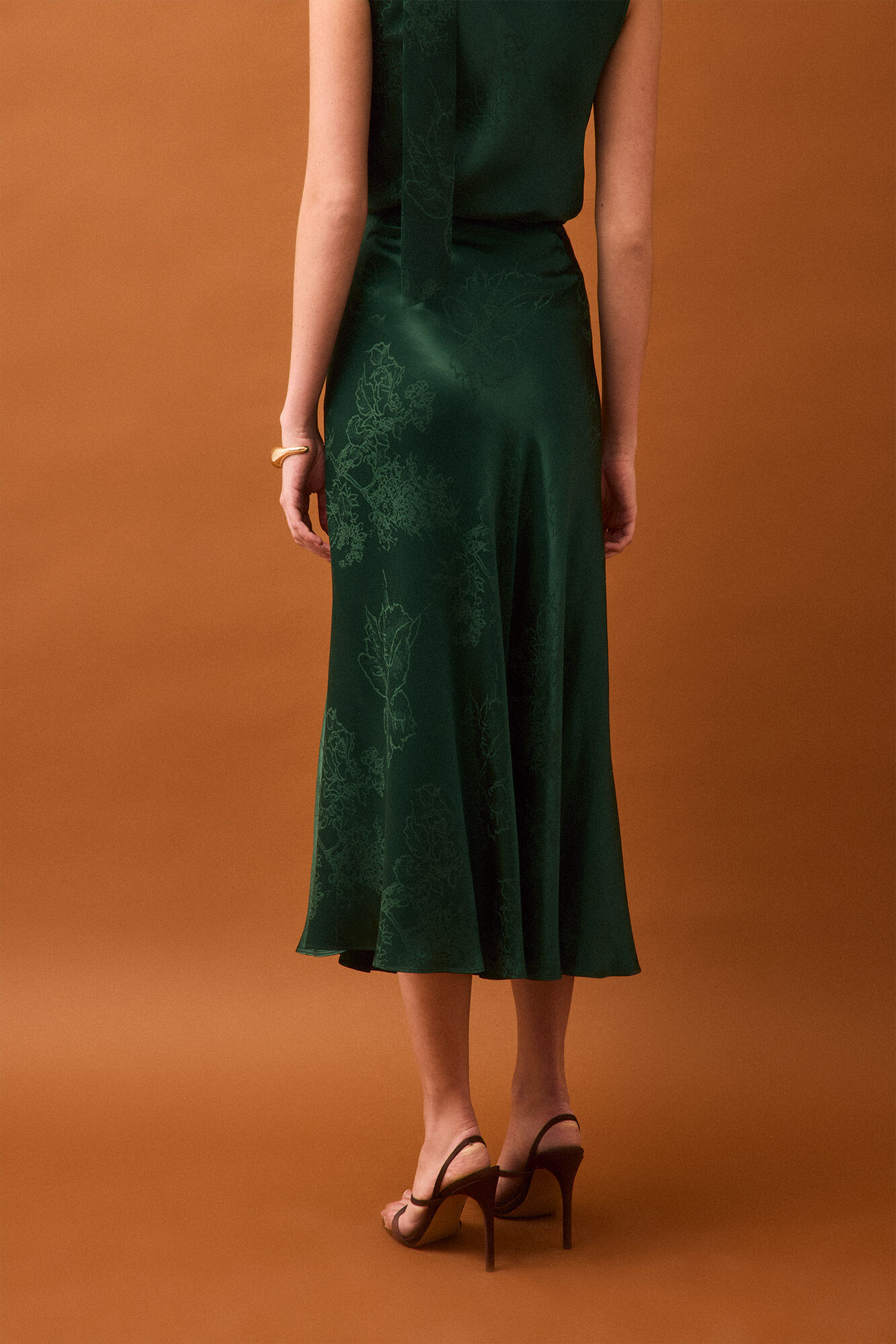 Pedro del Hierro Fantasy fabric cape skirt Green